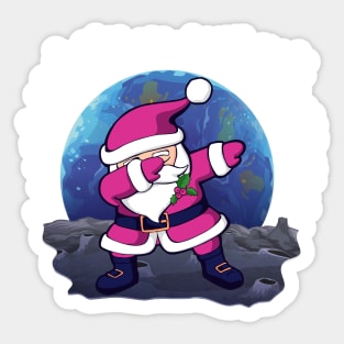 Santa Dabbing On The Moon Dab Santa Funny Gift Sticker